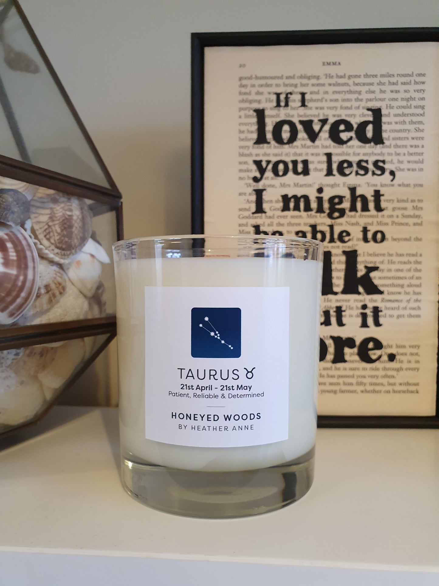 Taurus - Honeyed Woods. 21st April - 21st May Woodwick Candle