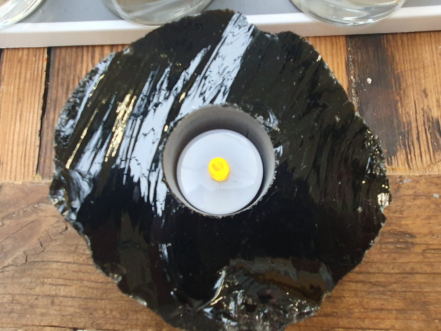 Obsidian Crystal Tealight Holder